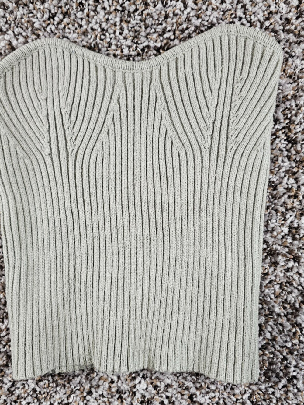 Lucca Womens Sz S Strapless Knit Tube Top Sage Green Ribbed